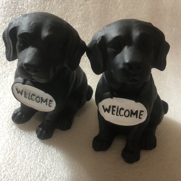 Black Welcome dogs -sets of 2 - Picture 2 of 16